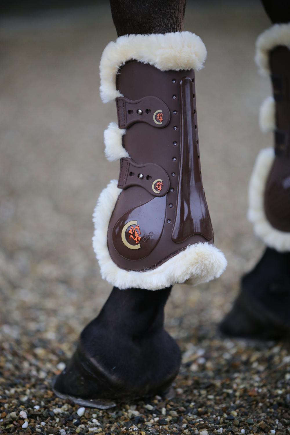 Sheepskin Tendon Boots Elastic brown, FULL, Brown, 88597-05-F