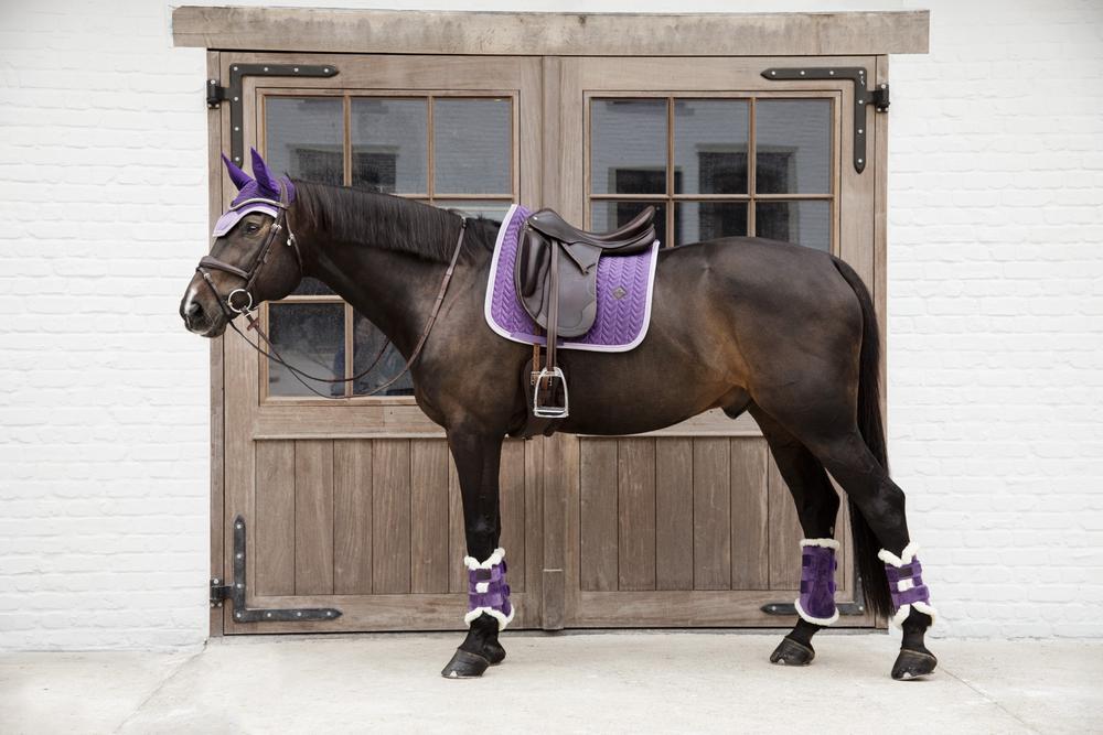 Saddle Pad velvet contrast dressage royal purple