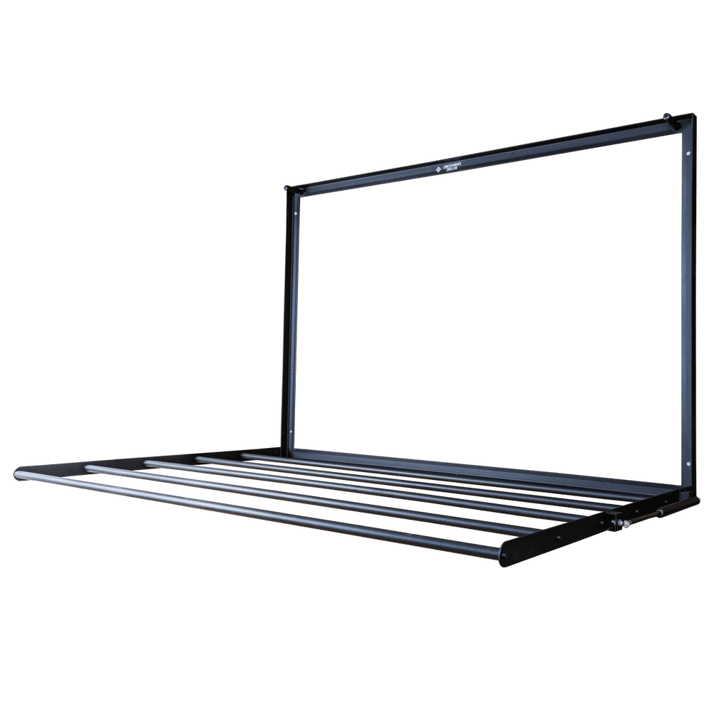 Rug rack foldable space saving matt black